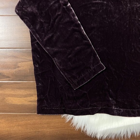 J. Jill Size Medium Fig Velvet‎ Silk Blend Long Sleeve Top - Picture 3 of 8